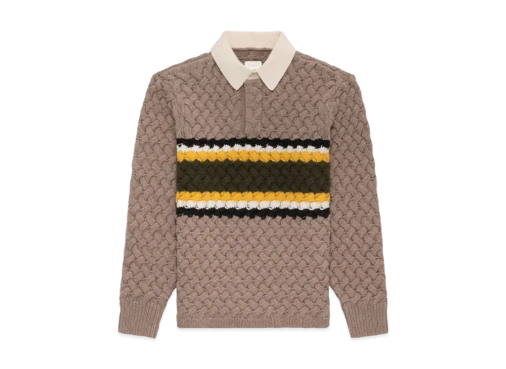 Aime Leon Dore Basketweave Knit Rugby "Beige"