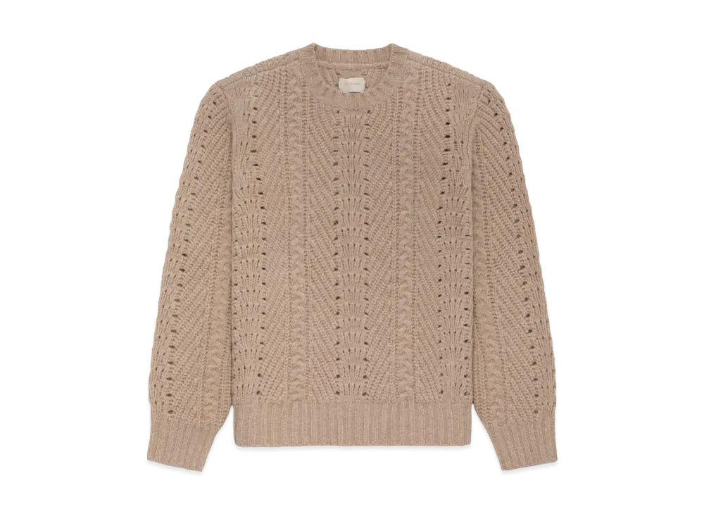 Aime Leon Dore Cable Knit Crewneck Sweater "Beige"