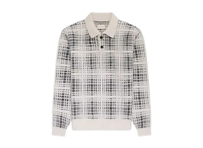 Aime Leon Dore Long-Sleeve Shadow Plaid Polo "Cream"