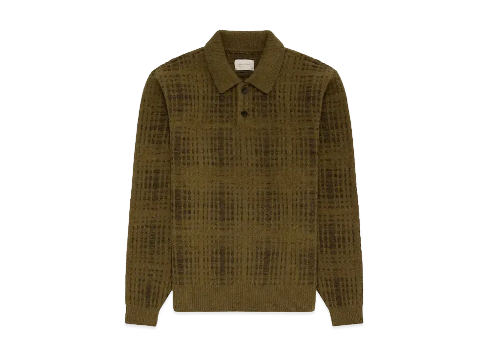 Aime Leon Dore Long-Sleeve Shadow Plaid Polo "Green"