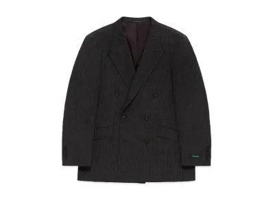 Aime Leon Dore Double-Breasted Ripstop Wool Suit Jacket "Dark Grey"