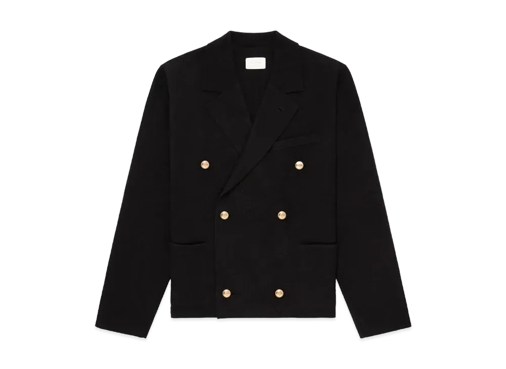 Aime Leon Dore Double-Breasted Wool Knit Blazer "Black"