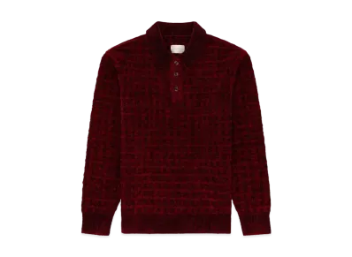 Aime Leon Dore Long-Sleeve Waffle Knit Polo "Red"