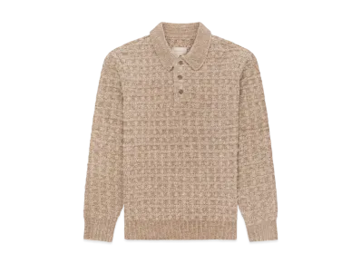 Aime Leon Dore Long-Sleeve Waffle Knit Polo "Beige"