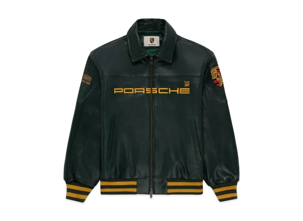Aime Leon Dore x Porsche 993 Turbo Leather Club Jacket "Green"
