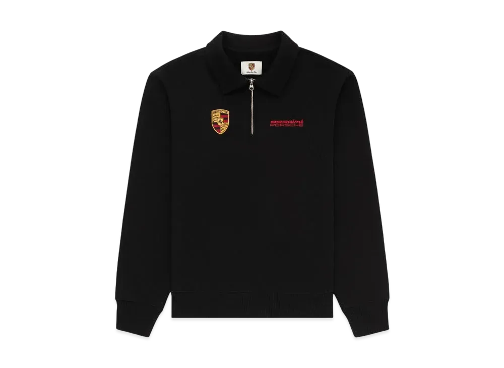 Aime Leon Dore x Porsche 993 Turbo Mechanic Quarter Zip Pullover "Black"