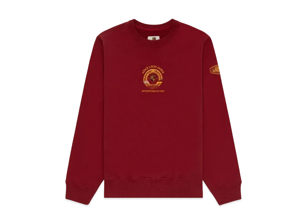 Aime Leon Dore x Porsche 993 Turbo Embroidered Crewneck Sweatshirt "Red"