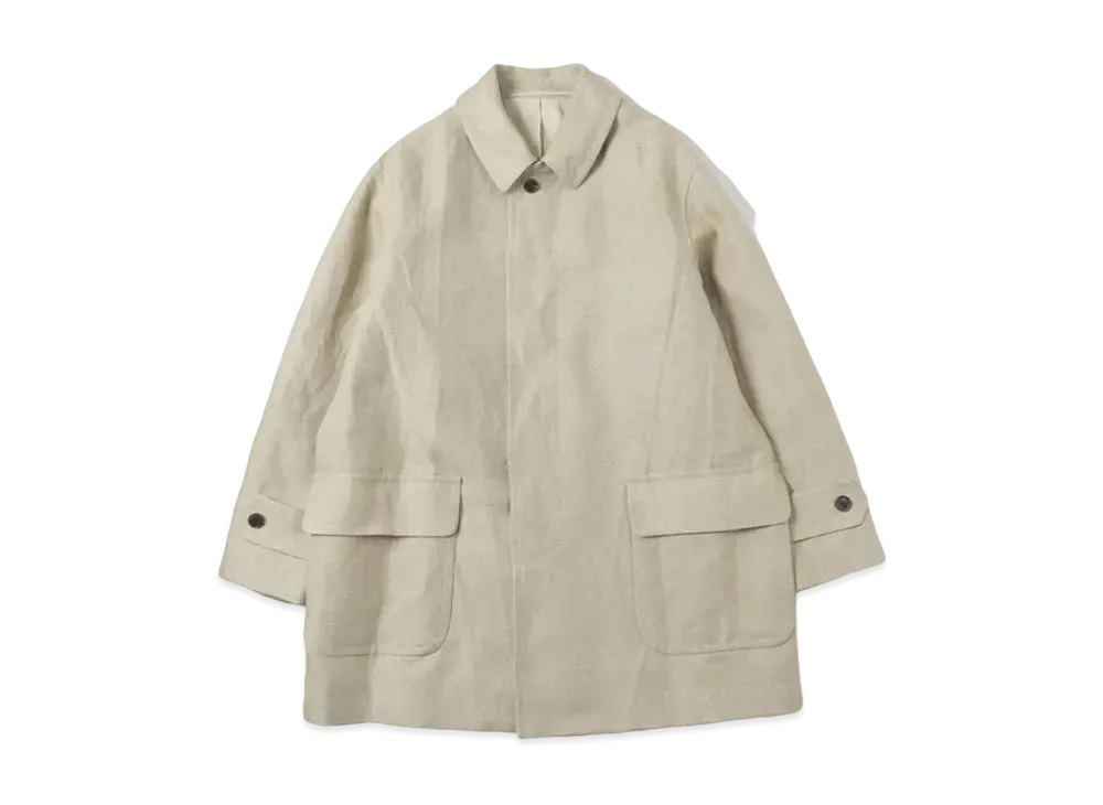A.PRESSE Linen Half Coat "Beige"