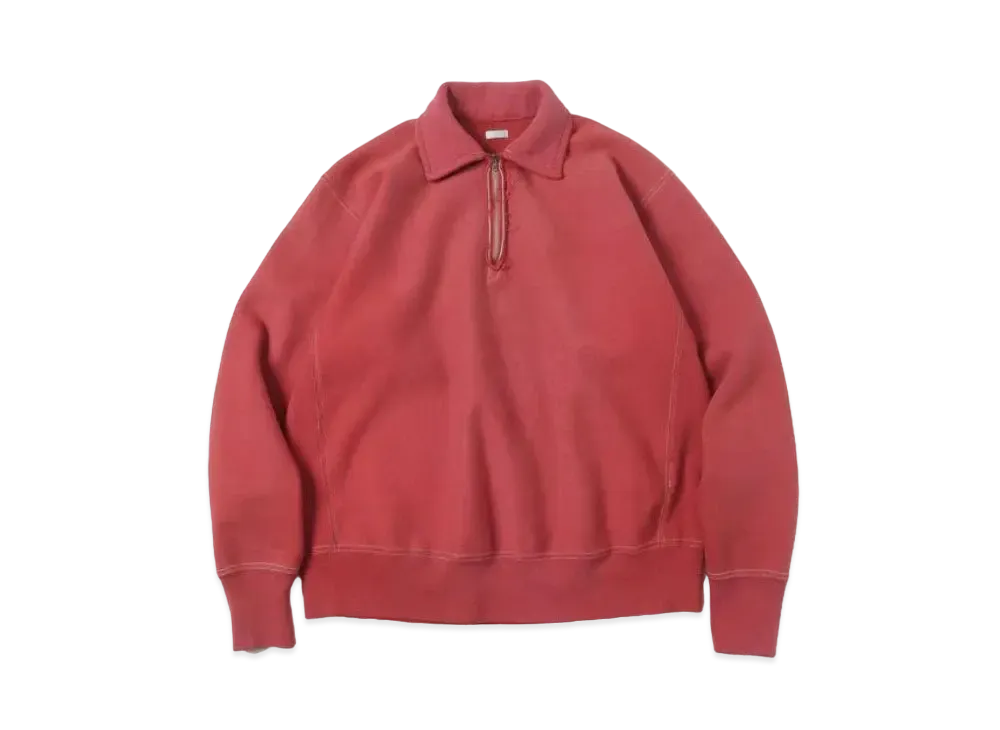 A.PRESSE Vintage Half Zip Sweatshirt "Red"