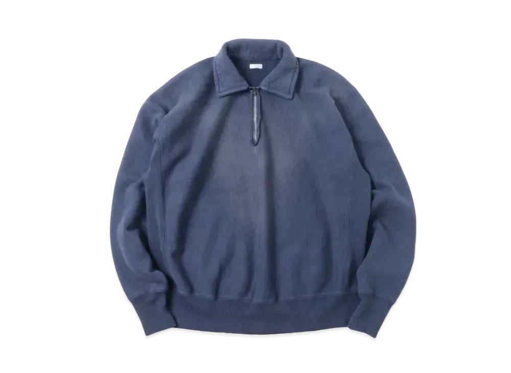 A.PRESSE Vintage Half Zip Sweatshirt "Navy"