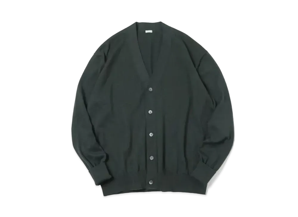 A.PRESSE Cotton Knit Cardigan "Moss Green"