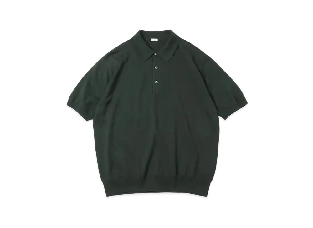 A.PRESSE Cotton Knit S/S Polo Shirts "Moss Green"