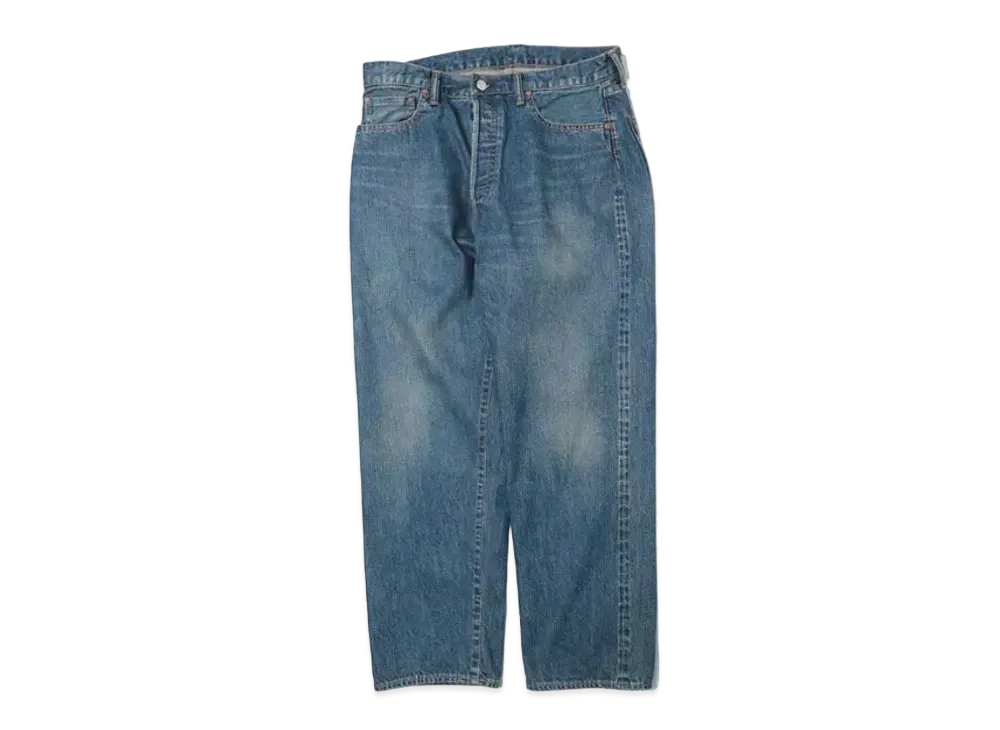 A.PRESSE Washed Denim Wide Pants "Indigo"