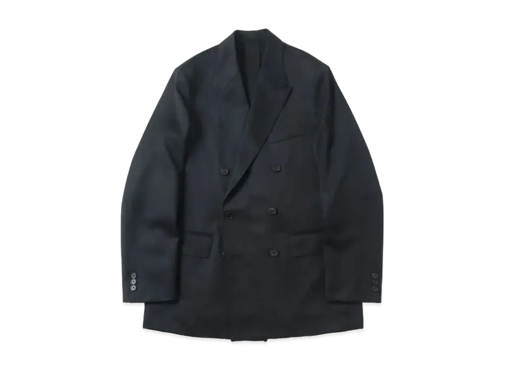 A.PRESSE Wool GabardineDouble Breasted Jacket "Charcoar"