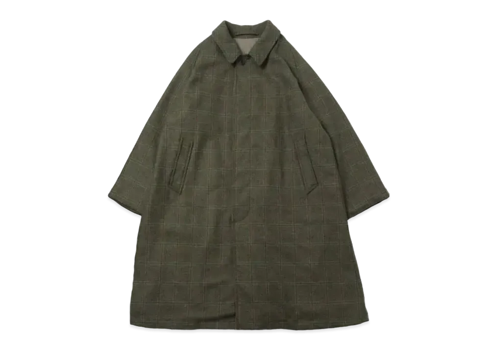 A.PRESSE Tweed Balmacaan Coat "Check"