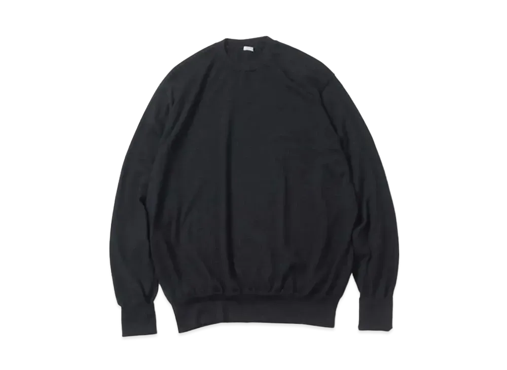 A.PRESSE Cashmere High Gauge Crew Neck Sweater "Black"