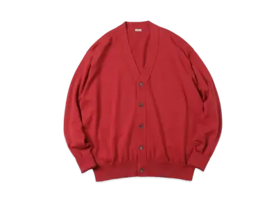 A.PRESSE Cotton Knit Cardigan "Red"