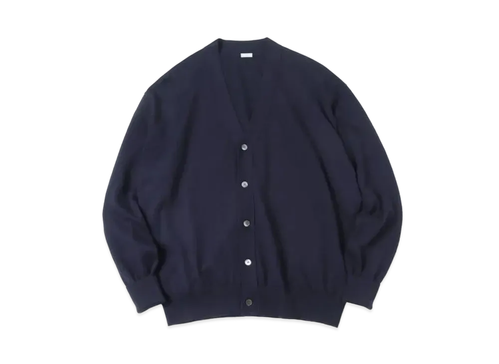 A.PRESSE Cotton Knit Cardigan "Navy"