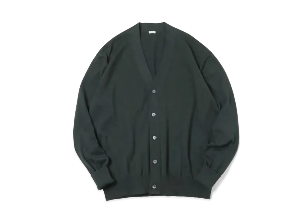 A.PRESSE Cotton Knit Cardigan "Moss Green"