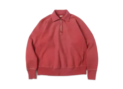 A.PRESSE Vintage Half Zip Sweatshirt "Red"