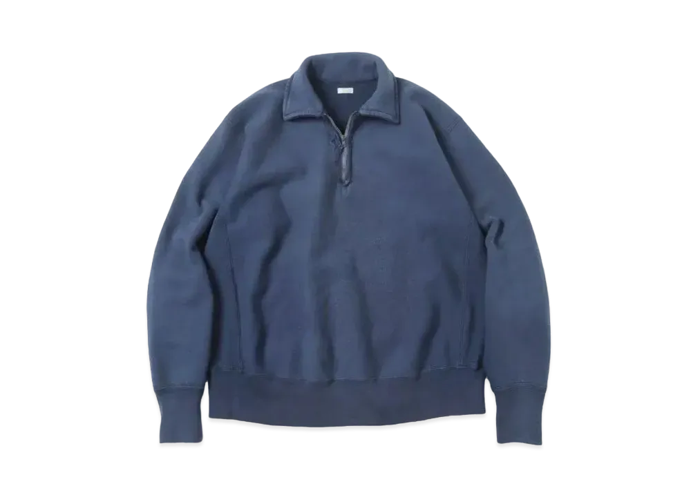A.PRESSE Vintage Half Zip Sweatshirt "Navy"