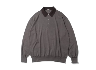 A.PRESSE High Gauge L/S Striped Polo Shirts "Brown"