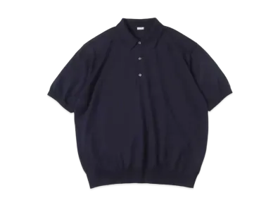 A.PRESSE Cotton Knit S/S Polo Shirts "Navy"