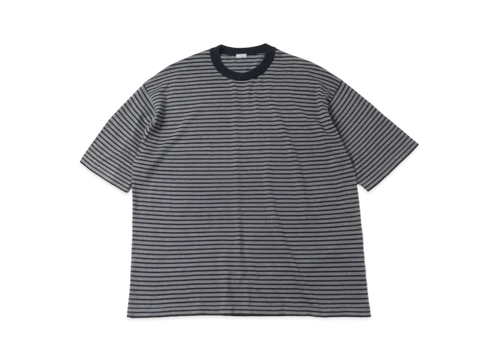 A.PRESSE High Gauge S/S Striped T-Shirt "Navy Ecru"