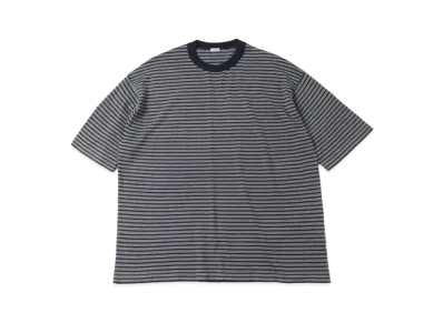 A.PRESSE High Gauge S/S Striped T-Shirt "Navy Ecru"