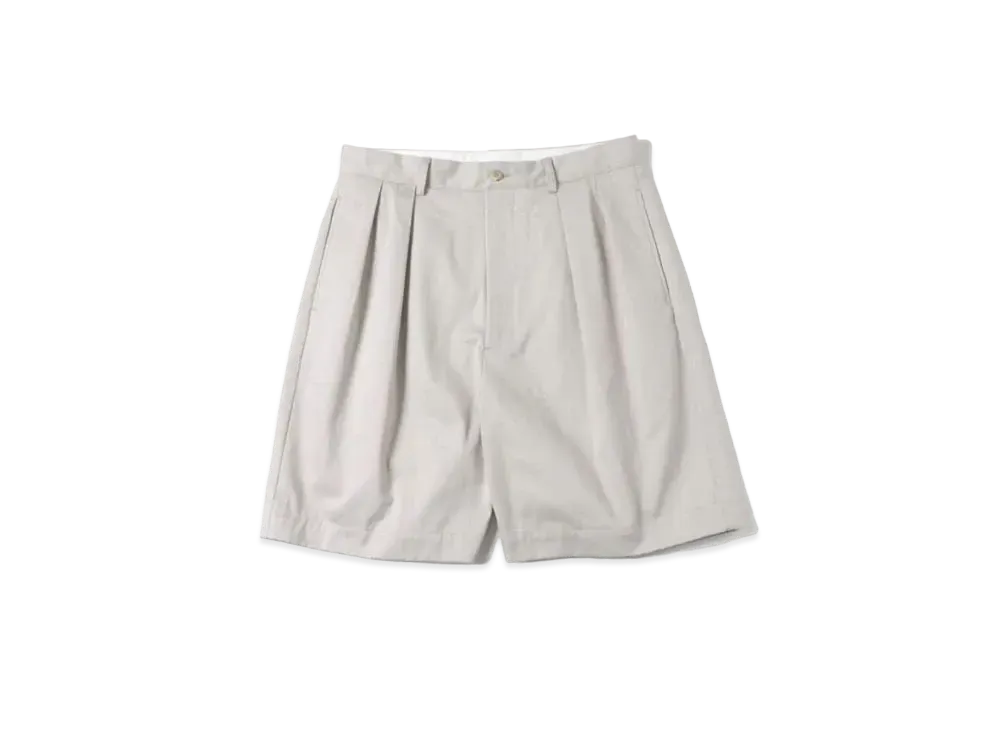 A.PRESSE Two Tuck Chino Shorts "Ecru"