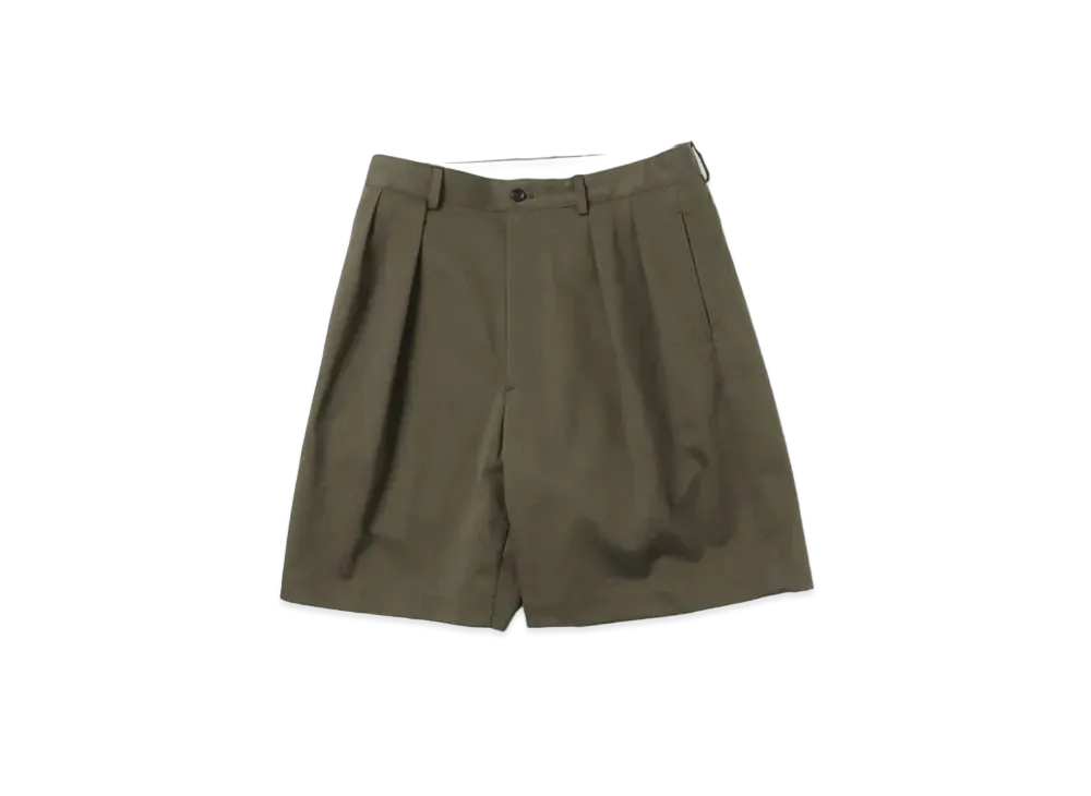 A.PRESSE Two Tuck Chino Shorts "Olive"