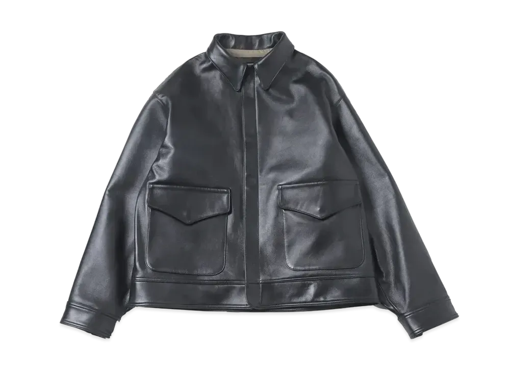 A.PRESSE Type A-2 Leather Flight Jacket "Black"