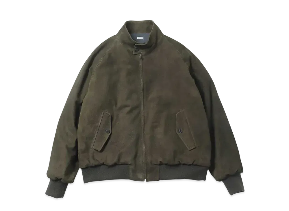 A.PRESSE Suede leather Harrington Jacket "Green"