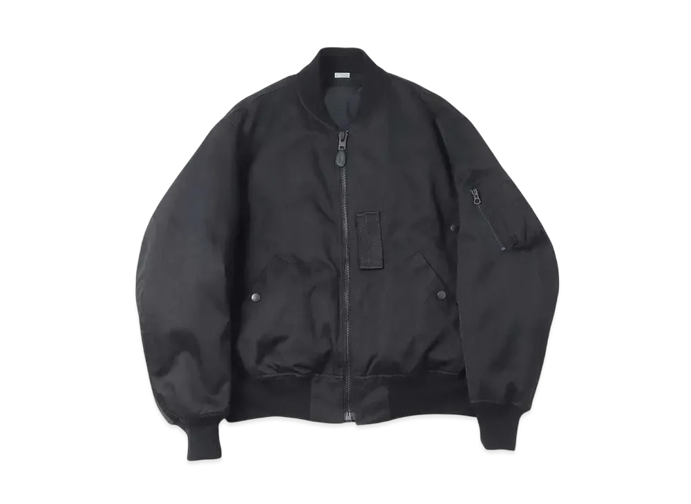 A.PRESSE Vintage Silk Flight Jacket "Black"