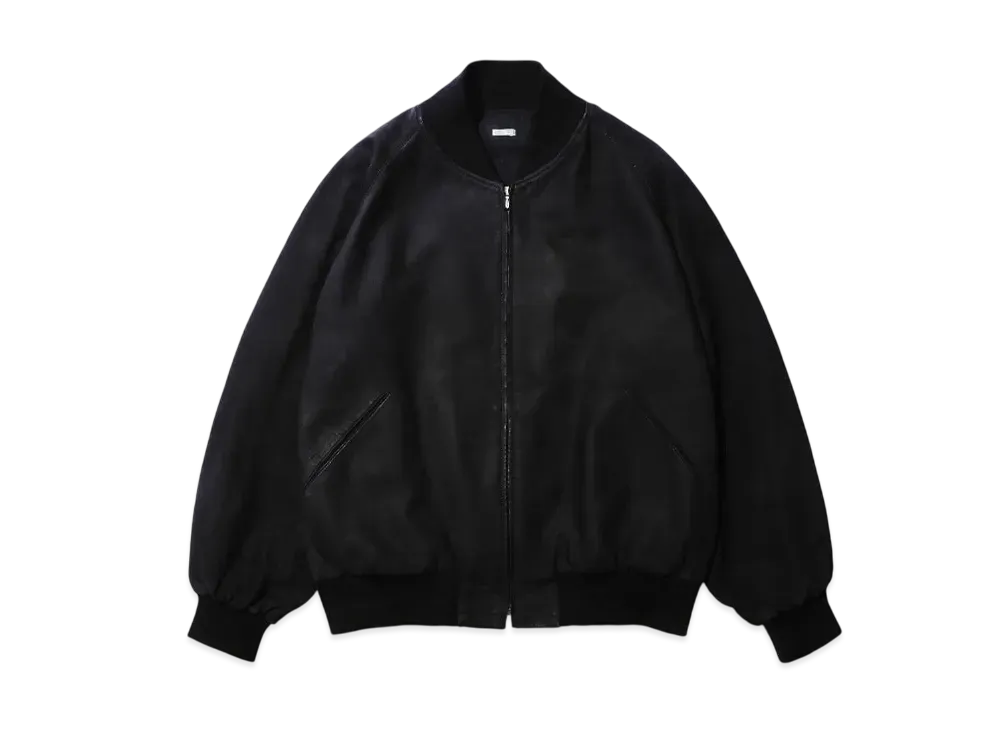 A.PRESSE Nubuck leather Rib Blouson "Black"