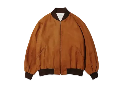 A.PRESSE Vintage Nubuck leather Rib Blouson "Brown"