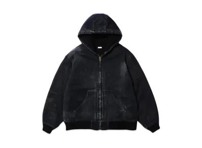 A.PRESSE Silk Linen Hooded Parka "Black"