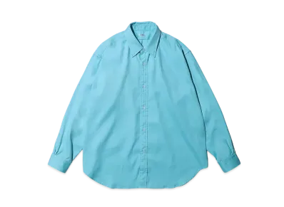 A.PRESSE Double Weave Twill Regular Collar Shirt "Turquoise"