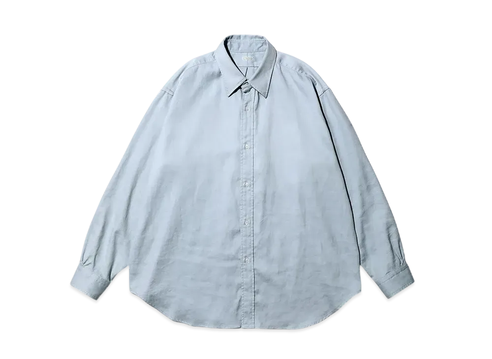 A.PRESSE Double Weave Twill Regular Collar Shirt "L.Gray"