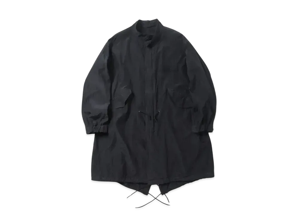 A.PRESSE Silk Taffeta M-65 Fishtail Parka "Black"