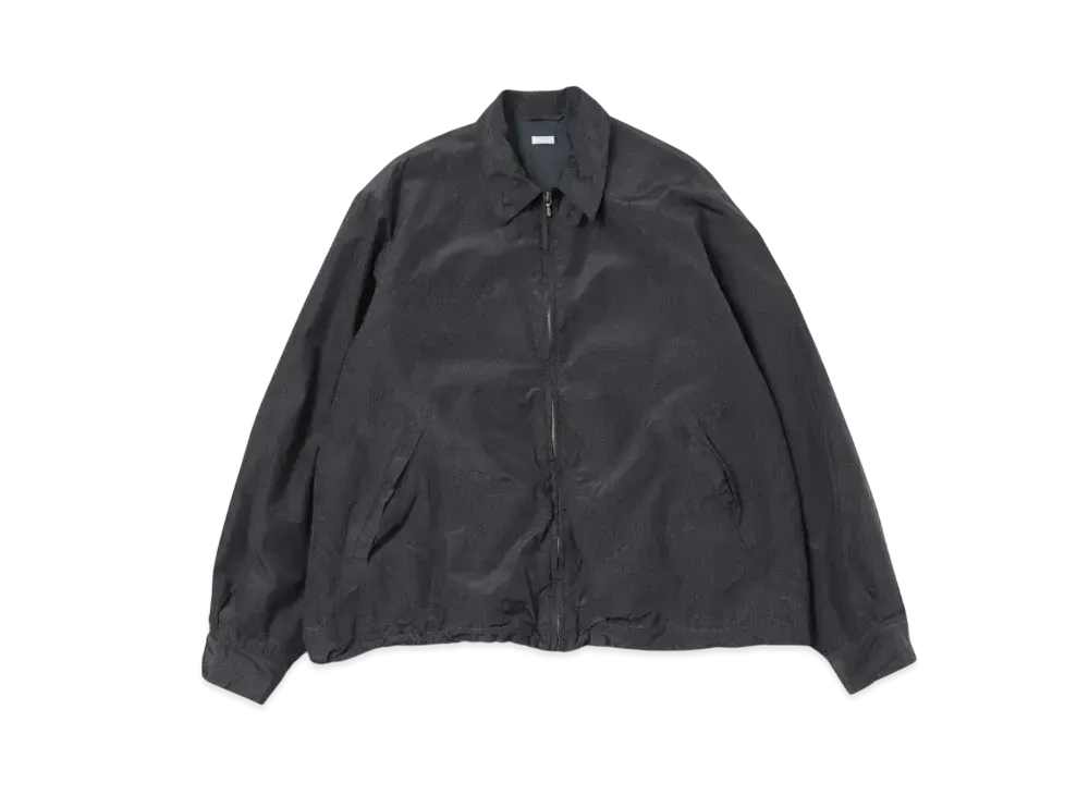 A.PRESSE Silk Taffeta Coach Jacket "Black"