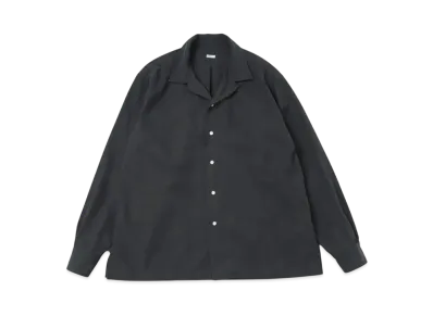 A.PRESSE Silk Cotton Open Collar L/S Shirt "Black"