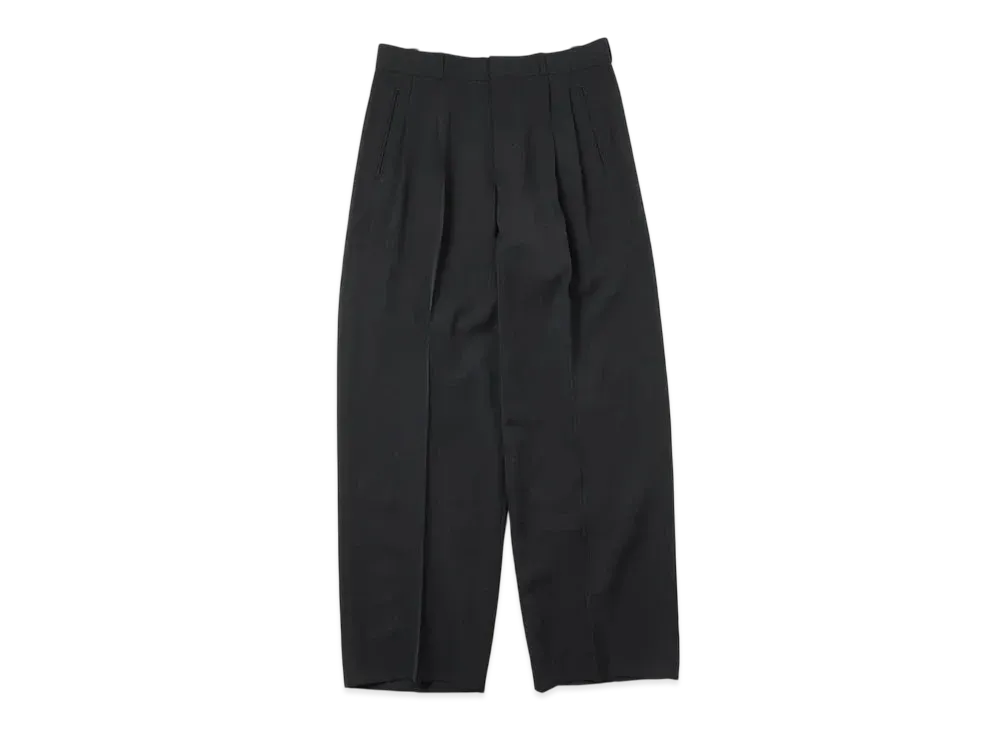 A.PRESSE Wool Rayon Wide Trousers "Black"