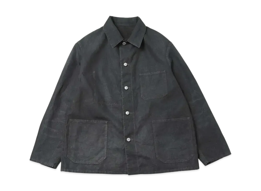 A.PRESSE Vintage Black Linen Coverall "Black"