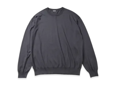 A.PRESSE Wool Cotton High Gauge Crew Neck Sweater "Gray"