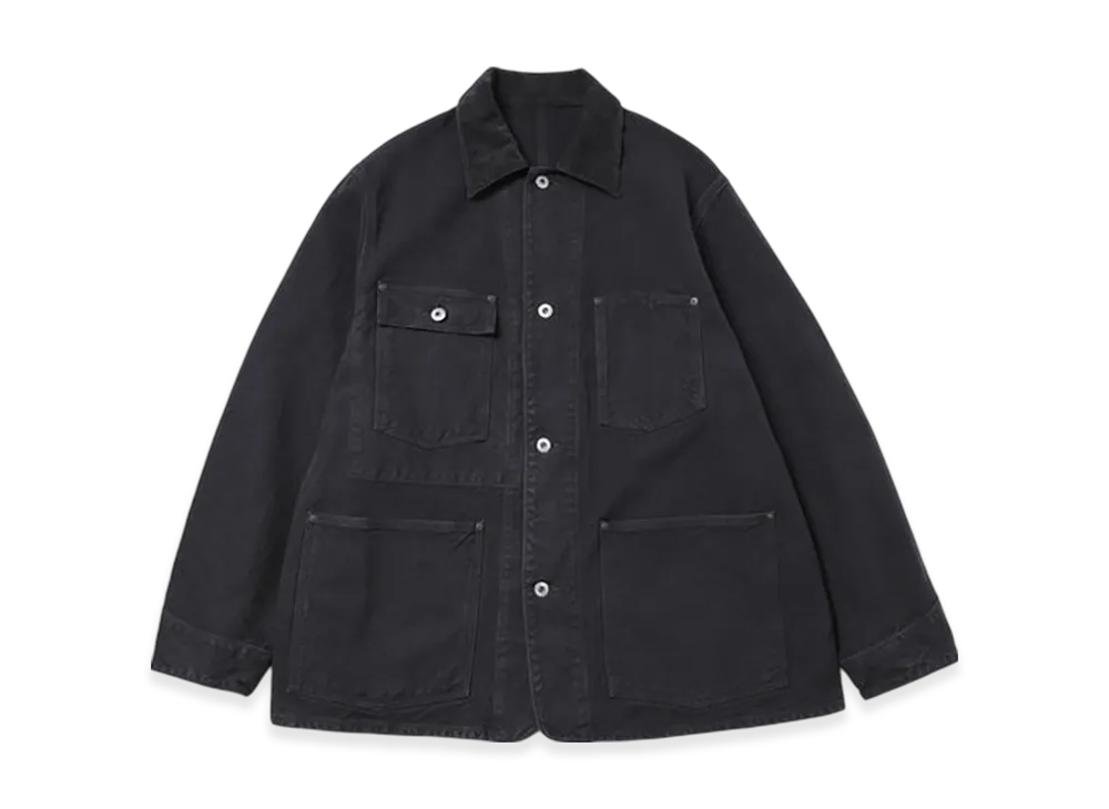 A.PRESSE Vintage Silk Hemp Coverall Jacket "Black"