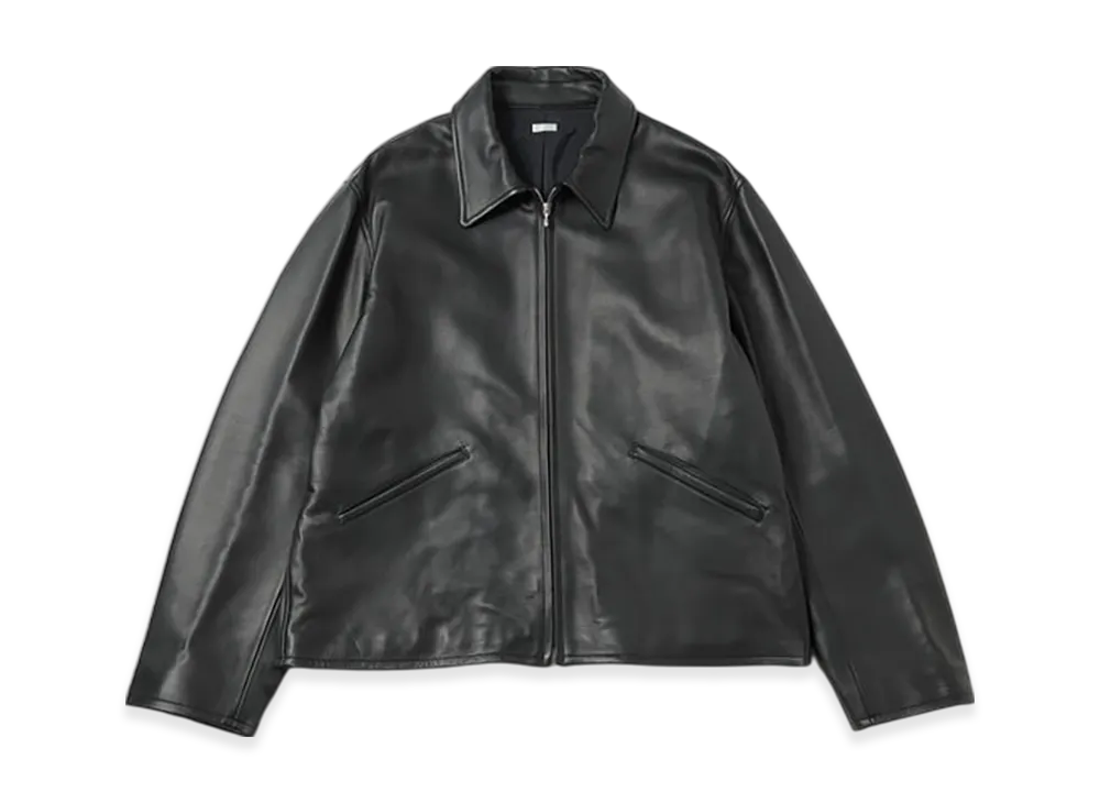 A.PRESSE Leather Sports Jacket "Black"