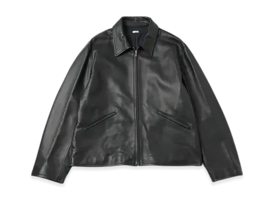 A.PRESSE Leather Sports Jacket "Black"