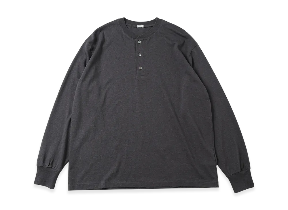 A.PRESSE Cashmere Blend L/S Henley Neck Shirt "Charcoal"