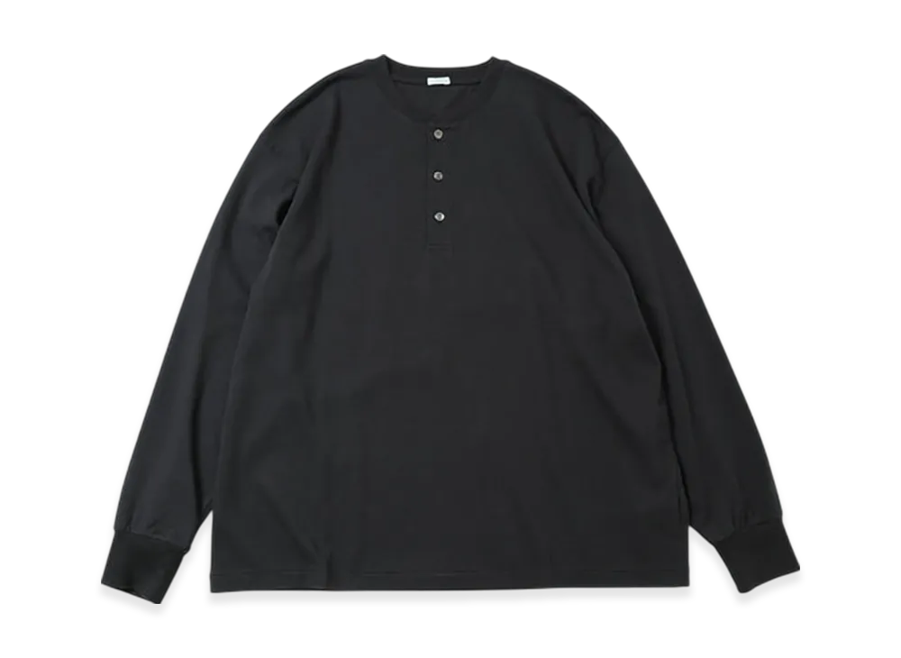 A.PRESSE Cashmere Blend L/S Henley Neck Shirt "Black"